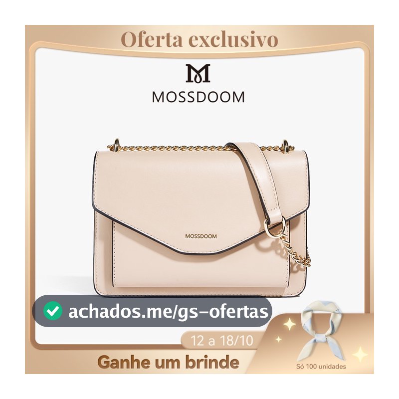 MOSSDOOM Yourice – Bolsa de Ombro com Alça de Corrente Ajustável, Múltiplos Compartimentos e Estilo Elegante Dia a Dia