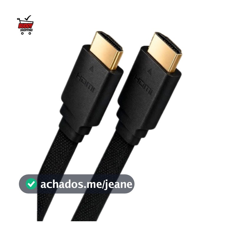 Cabo HDMI 4K Full HD Ultra Resolução Tipo Flat Blindado Reforçado Alta Velocidade Premium 1.5M/2M/3M