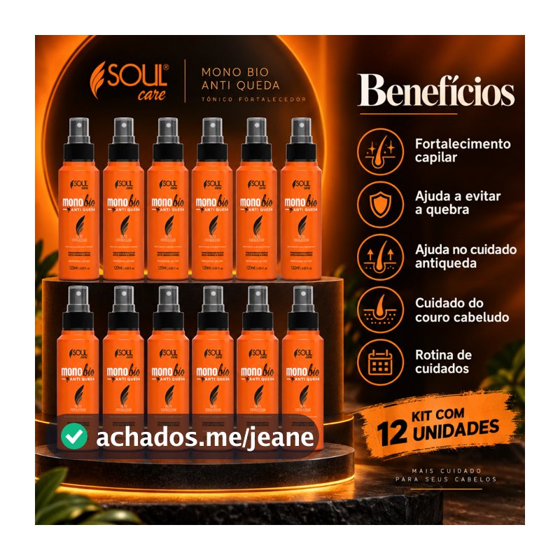 Kit 12 Tônicos Capilares Antiqueda 120ml Biotina Crescimento Fortalecimento Atacado Monobio