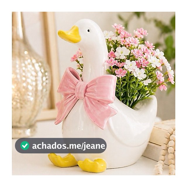 Vaso Decorativo Pata com Laço Rosa | Porta Flores Pintado a mão e laqueado alto brilho