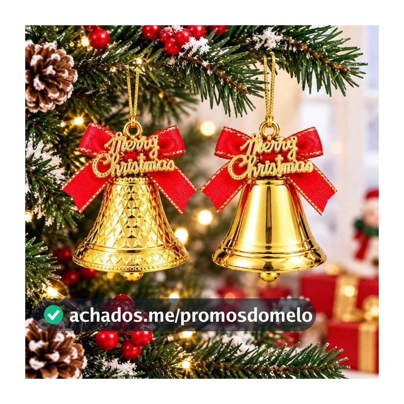 kit c/ 12 sinos para decorar a árvore de natal - IDEIA FLORIDA -