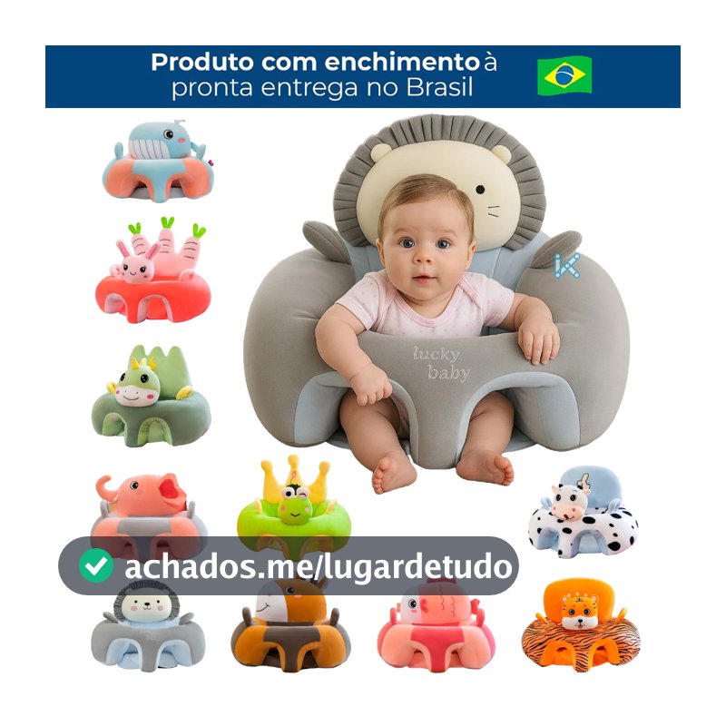 Assento Bebê Sofá Pelúcia Almofada Apoio Postura Antiqueda Aprender Sentar Antialérgico Premium Infantil