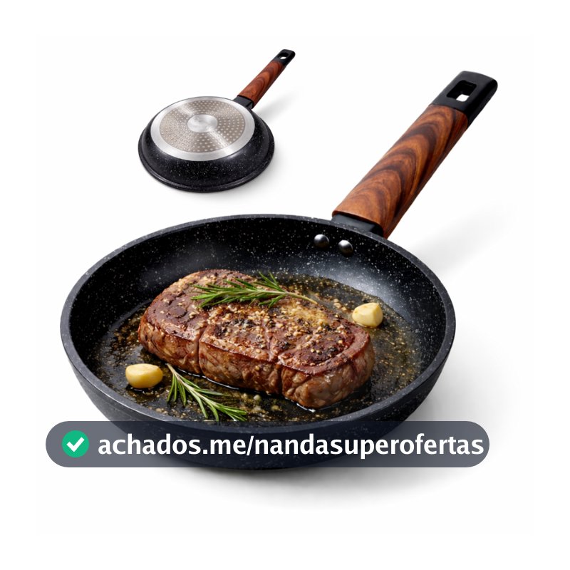 Frigideira Cerâmica Antiaderente Grande 24CM Fogão A Gás Indução Cooktop Elétrico Panela Frita Sem Óleo Não Gruda