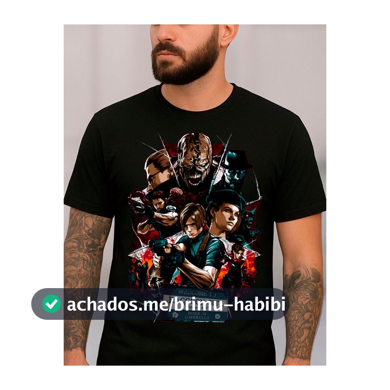 Camiseta Resident Evil Leon Nerd Geek Game Algodão Masculina Feminina Casual Plus Size