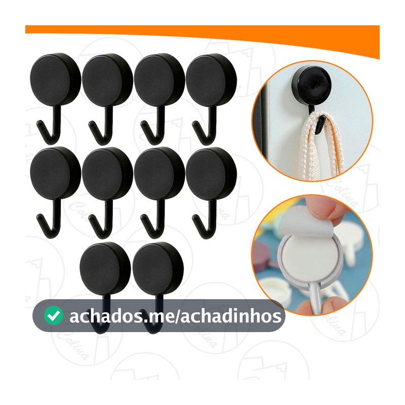 Kit 5 a 10 Und Gancho De Parede Multiuso Organizador Adesivo Redondo Cozinha Banheiro Sala