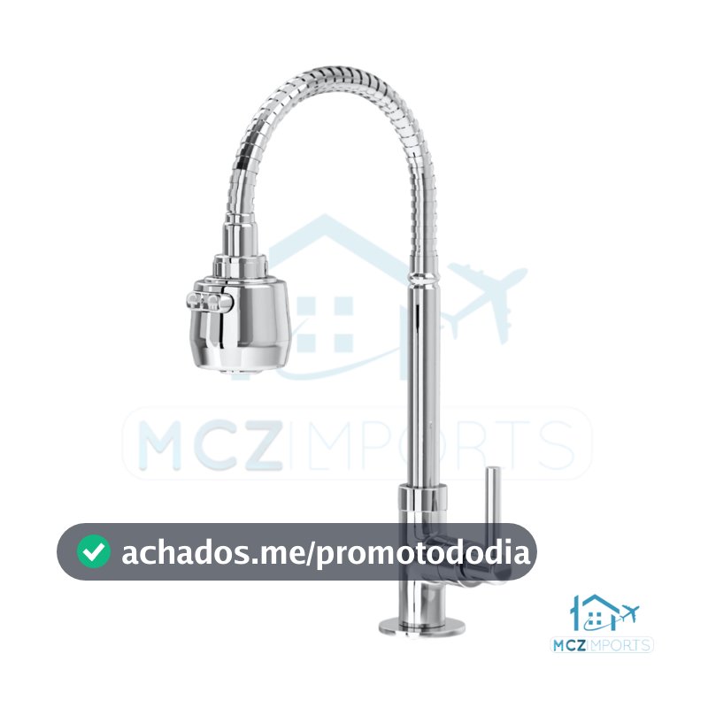Torneira Gourmet Cozinha Mesa Bancada Pia Flexível Cromada Metal Abs Inox Cromada