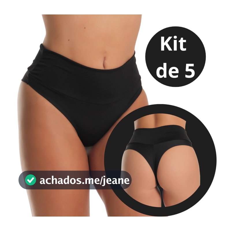 Calcinhas Modeladora Cós Alto Fio Duplo Kit Lingerie