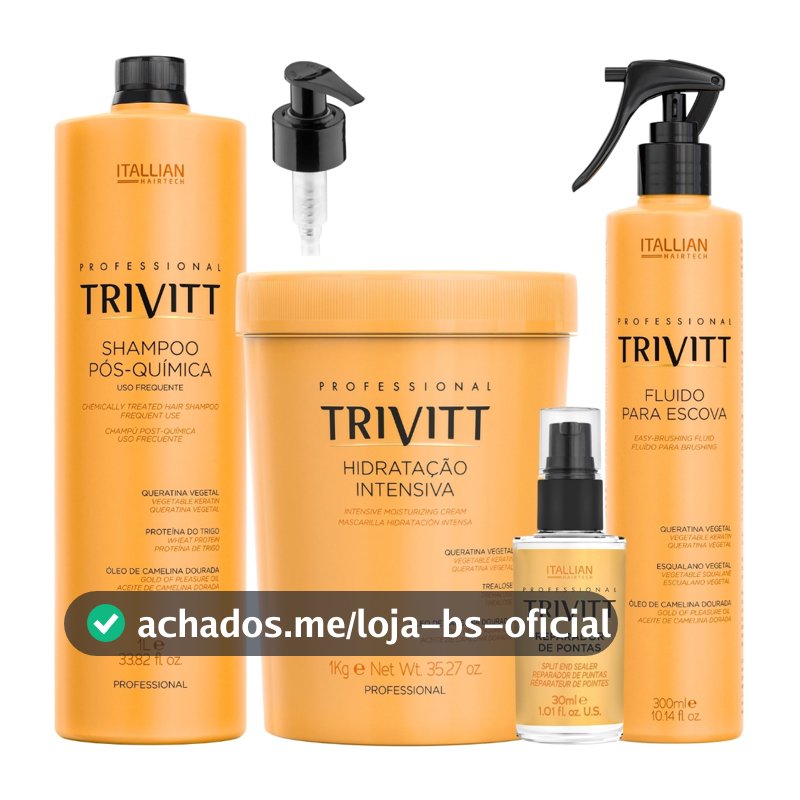 Combo 4 Produtos - Trivitt Itallian Color Mascara 1kg Shampoo Fluido e Reparador