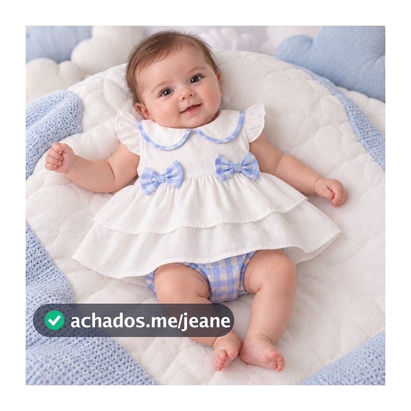 Conjunto bebê menina algodão luxo Júlia