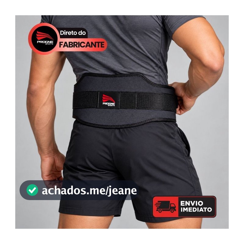 Cinto de Agachamento Lombar Nylon e Aço Progne Sports - Proteção Coluna e Carga - Treino Musculação CrossFit e LPO