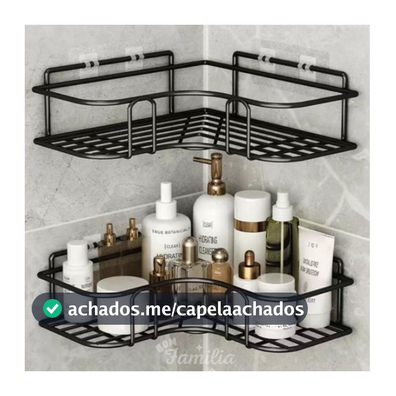 Kit Com 2 Suporte  De Canto  Com adesivos  Para Shampoo E Sabonete - BNVT