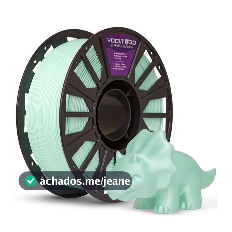 PLA Verde Macaron Velvet Voolt3D 1Kg 1,75mm Tom Pastel Matte Para Impressora 3D FDM