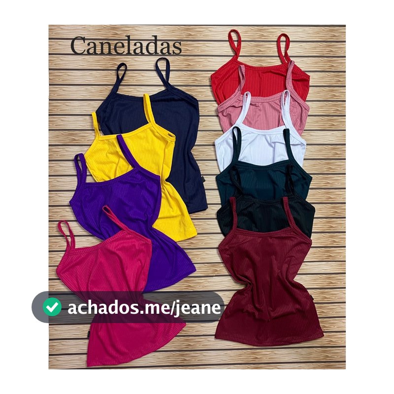 Kit 5 Blusa Regata Alcinha Em Malha Canelada