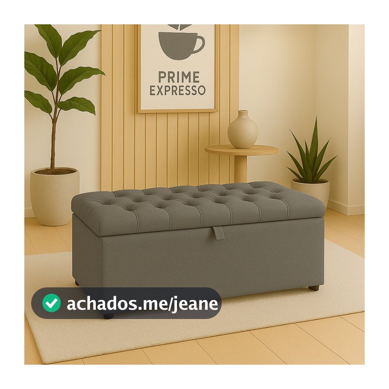 Puff Baú pé de cama no Sued Capitone Organizador e Sapateira