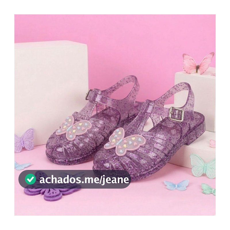 Sandália Infantil Menina Glitter Sola Antiderrapante Leve Confortável