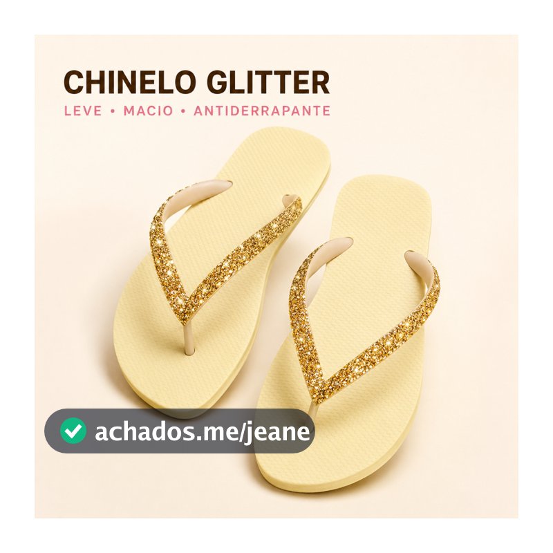Chinelo Feminino com Strass e Glitter Macio Antiderrapante Leve Sandália Rasteirinha 33/34 ao 39/40