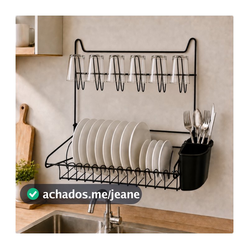 Escorredor De Louça Dobravel Suspenso Parede Compacto Pratos Copos Talheres Organizador Cozinha Resistente