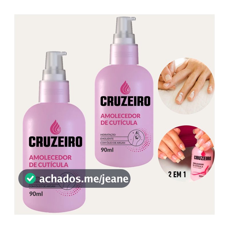 Kit 2 Amolece em Creme Cutícula Profissional Cruzeiro 90ml Amolecedor