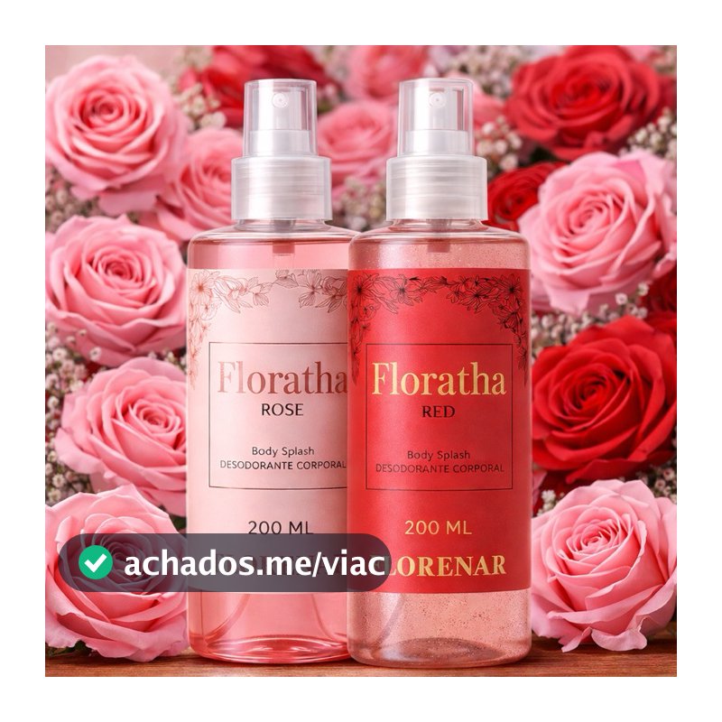 Kit 2 Body Splash Perfume Feminino Red + Rose Feminino 200ml cada Quantidade:Kit 2 Body Splash