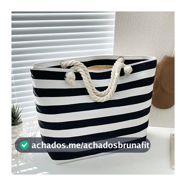 Bolsa de Praia Feminina Alça de Corda Elegante Grande e Resistente