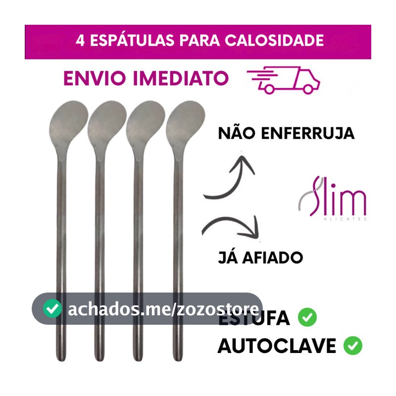 Kit com 04 Espátula para Calosidade aço inoxidável