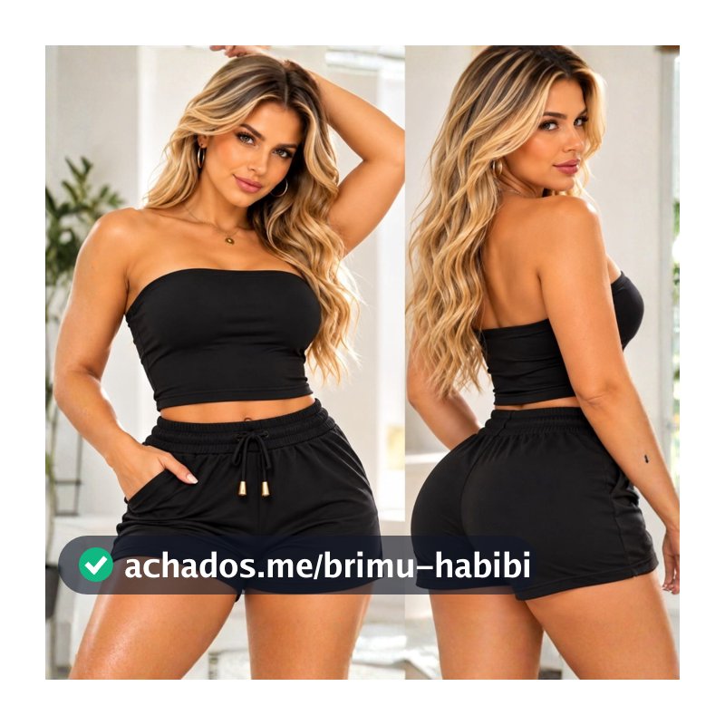 Conjunto Feminino Tomara que Caia com Short Moderno, Confortavel e Versátil Looks Casual, Leve e Estiloso