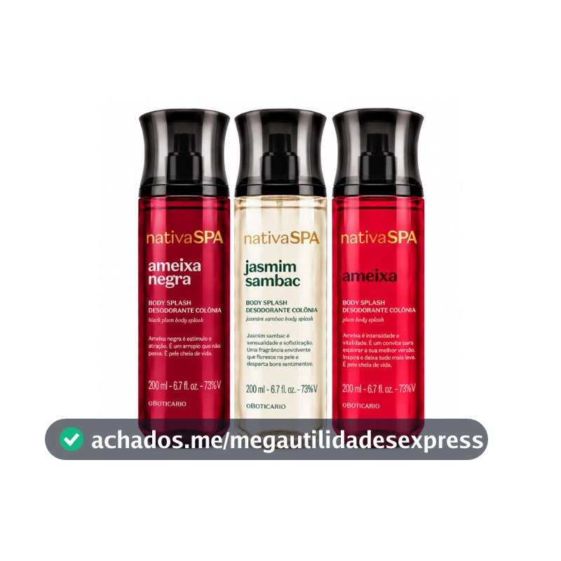Trio Nativa SPA 600ml – Body Splash em 3 Fragrâncias Diferentes