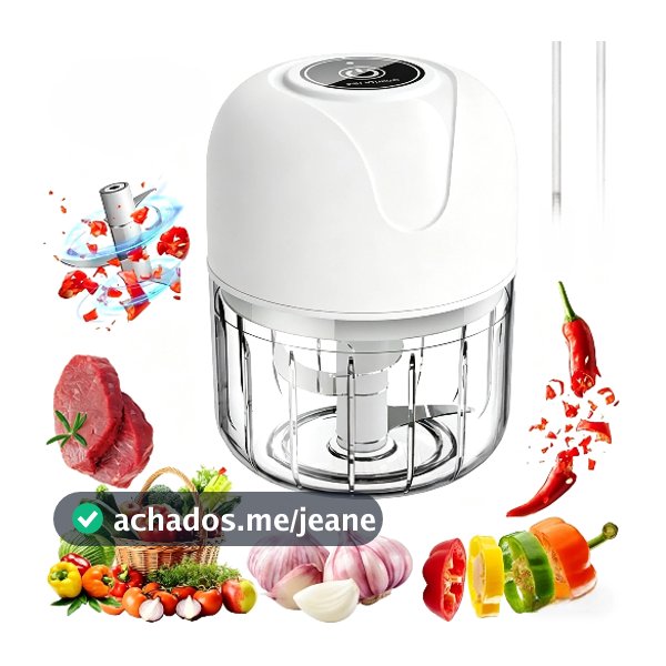 Mini Processador Triturador Sem Fio Elétrico 250ML De Alimentos Para Legumes Alho Gengibre