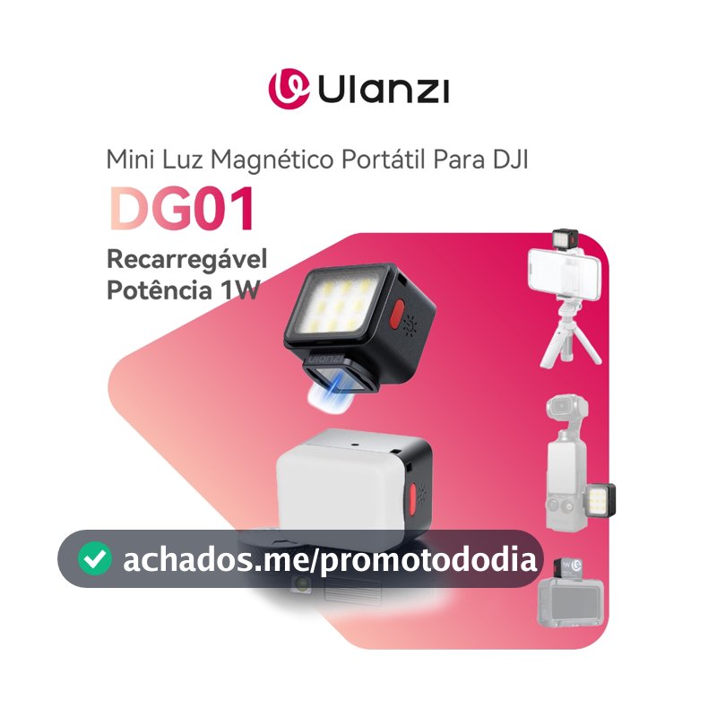 ULANZI DG01 Mini Luz Magnético 1W Para DJI 500mAh Portátil Sapata Fria Vlog