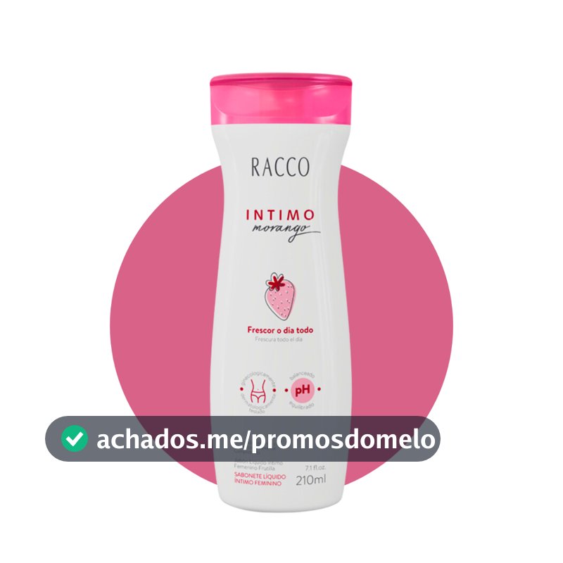 Sabonete Intimo Feminino Morango Racco 210ml Liquido Íntimo Higiene Intima Proteção Feminina