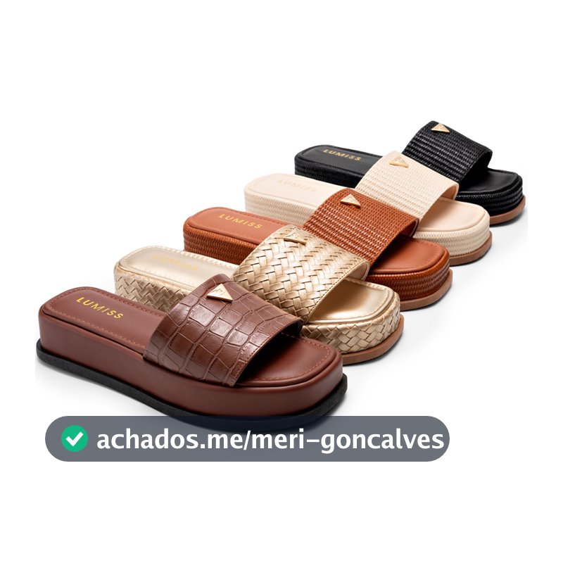 Tamanco Feminino Lumiss Sandália Flatform Chinelo Confortável Juta