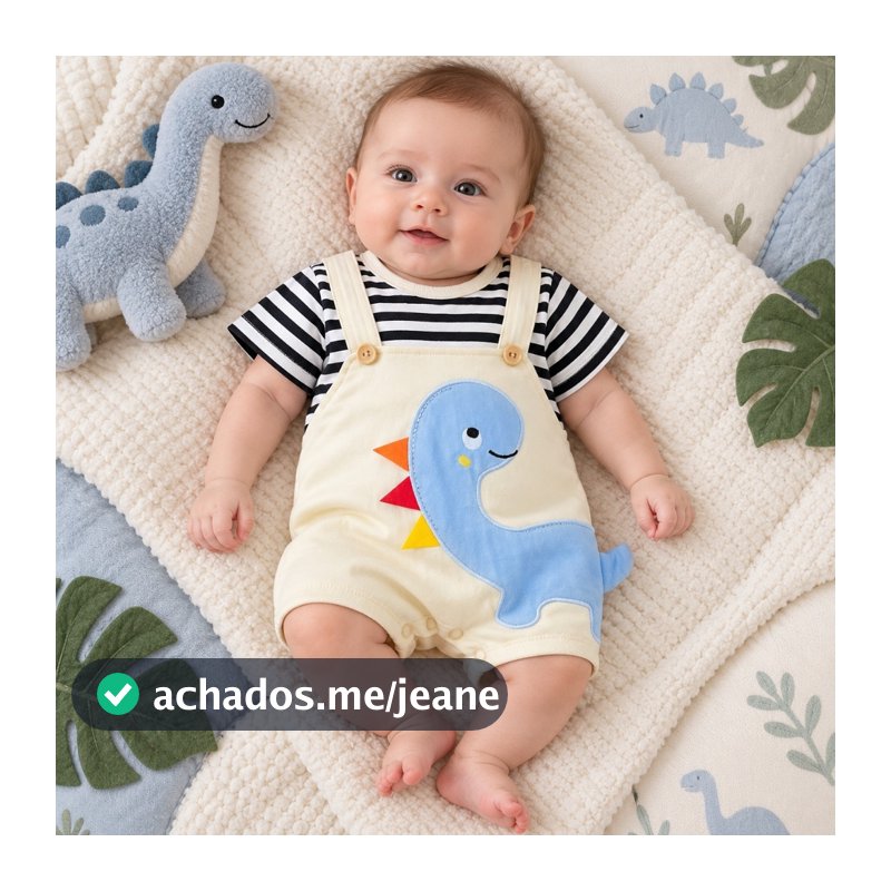 macacão bebê Dino Pedro