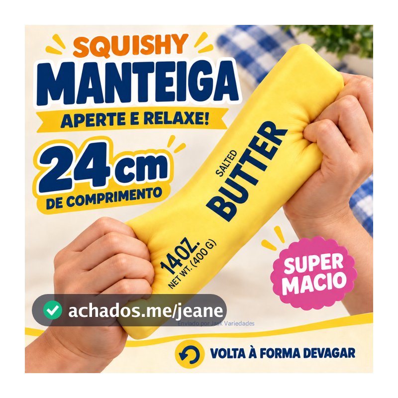 Squishy Manteiga Butter Brinquedo Antiestresse Sensorial Squish Super Macio 12cm e 24cm