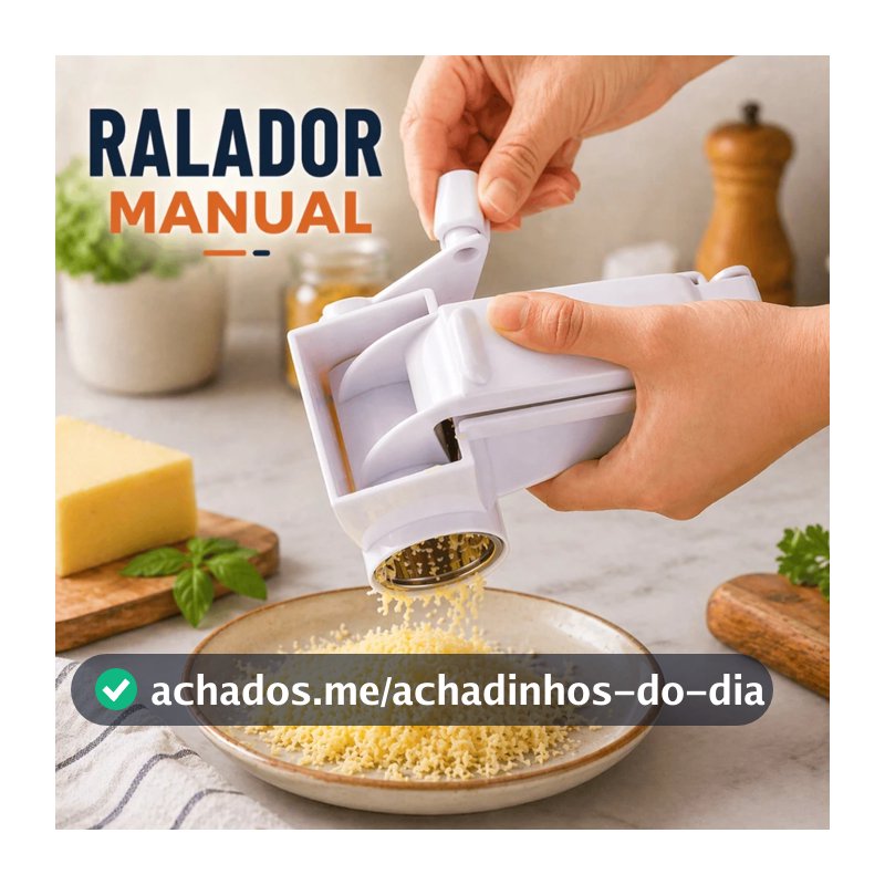 Ralador de Queijo Manivela Manual Lâmina Inox Bar Restaurante Massa Resistente Reforçado Original