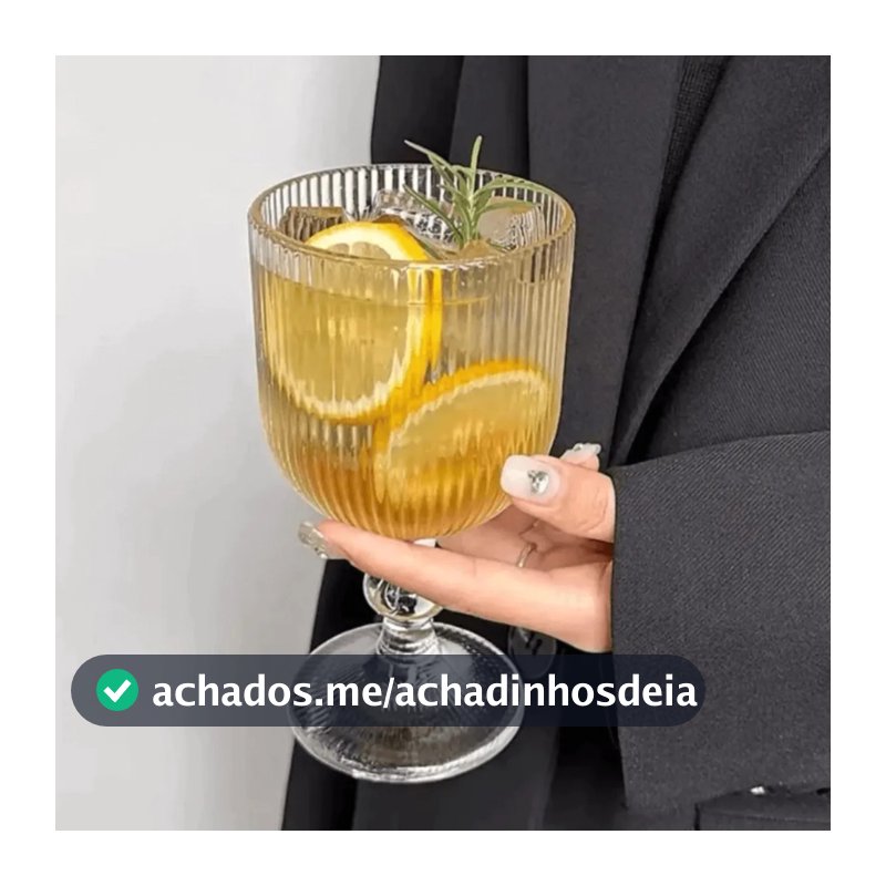 Conjunto de 6 Taças Caneladas e Elegantes com Base Resistente e Apoiador Para Sorvetes e Bebidas