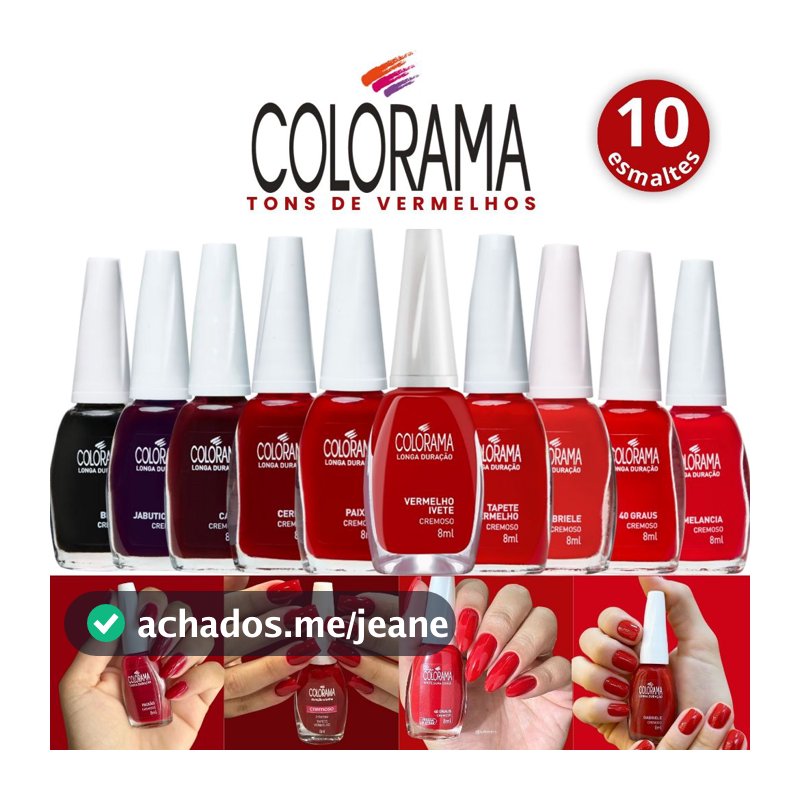 Kit Esmalte Colorama 10 Cores Escuras Atacado Manicure