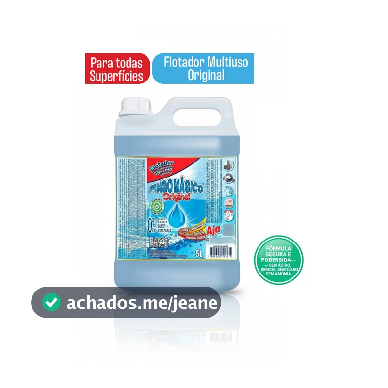 Pingo Magico Limpeza Pesada 5 L - Original Flotador Limpa Qualquer Superfície Multiuso Tira Limo Mofo