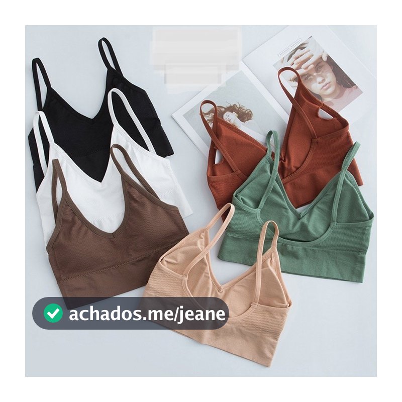 Sutiã Esportivo Sem Costura , Confortável Com Armação , Top Tubo Decote Em V , Push-Up Fino/Roupa Íntima/Academia/Ioga/F