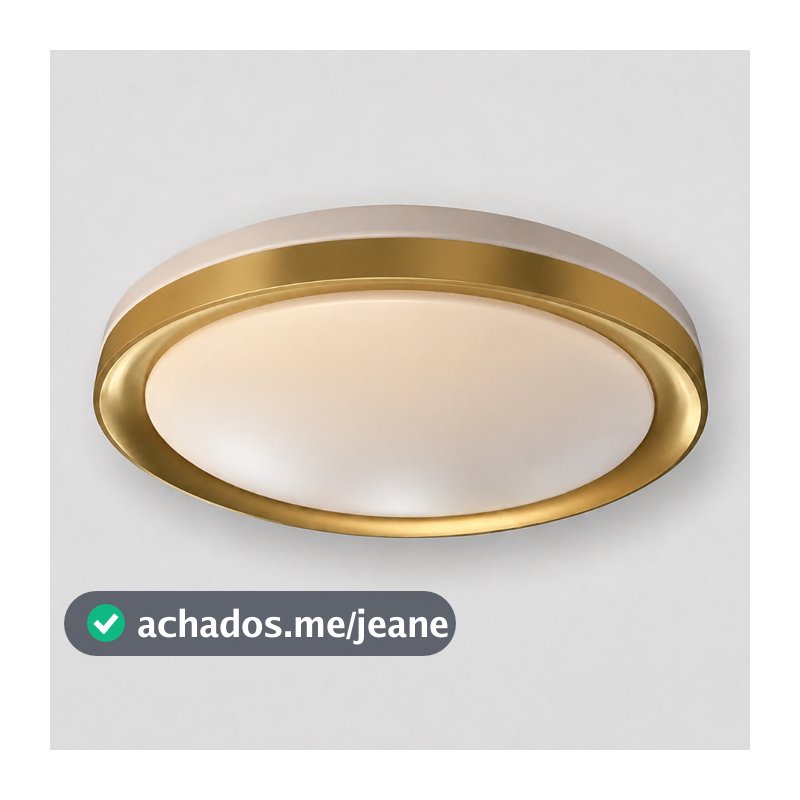 Luminaria de teto Led Plafon Dourado 39cm Moderno Redondo Modelo Acabamento Premium slim 30w Modelo Chass 3 Cores
