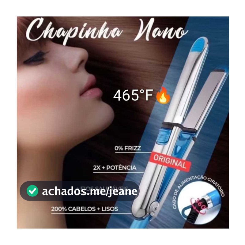 Prancha de Cabelo e Chapinha Super Nano Titanium Com Nota Fiscal  Profissional 465 F