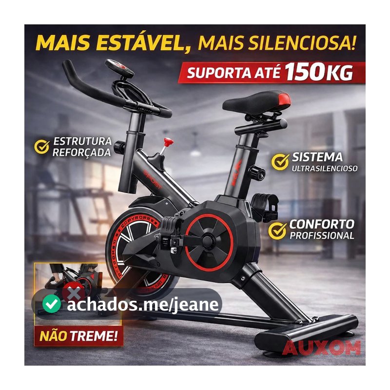 Bicicleta Spinning Ergométrica para Exercícios em Casa com Monitor Digital Suporte até 150kg