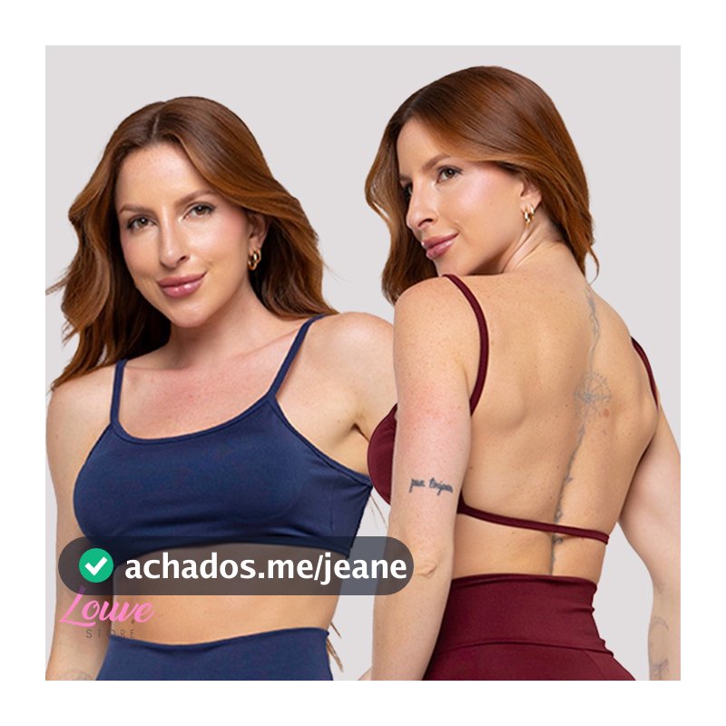 Kit 2 Top Costas Nua Fitness Alcinha Feminino Academia