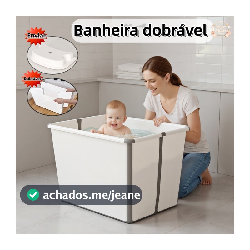 Banheira DobrÃável Port¡til Banheira ParaBebé Com banco de banho