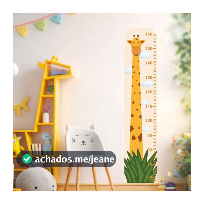 Régua De Crescimento Adesivo Autocolante Infantil Girafa Bailarina