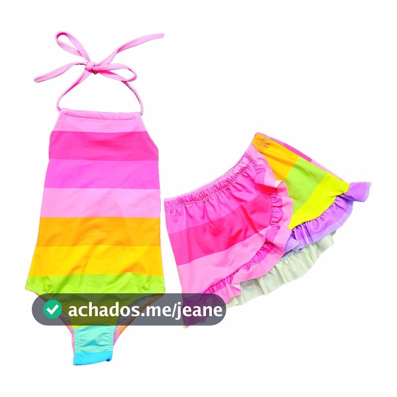 Maiô Infantil Body Saida Praia Saia Menina Natação Piscina Verão Biquini