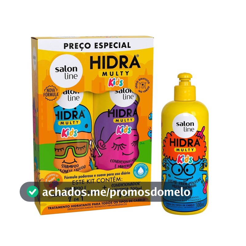 Hidra Multy Kids Shampoo + Condicionador + Creme - Salon Line