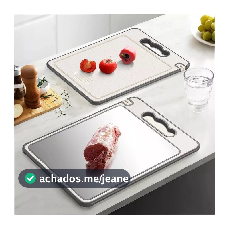 Tábua De Corte 304 Aço Inoxidável Antibacteriana À Prova De Mofo 46 cm tábua de cozinha REAL