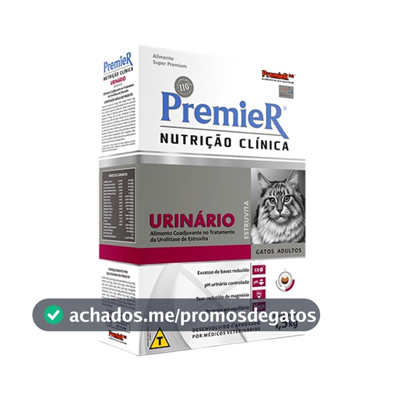 Ração Premier Nutrição Clínica Urinário Gatos Adultos 1,5kg