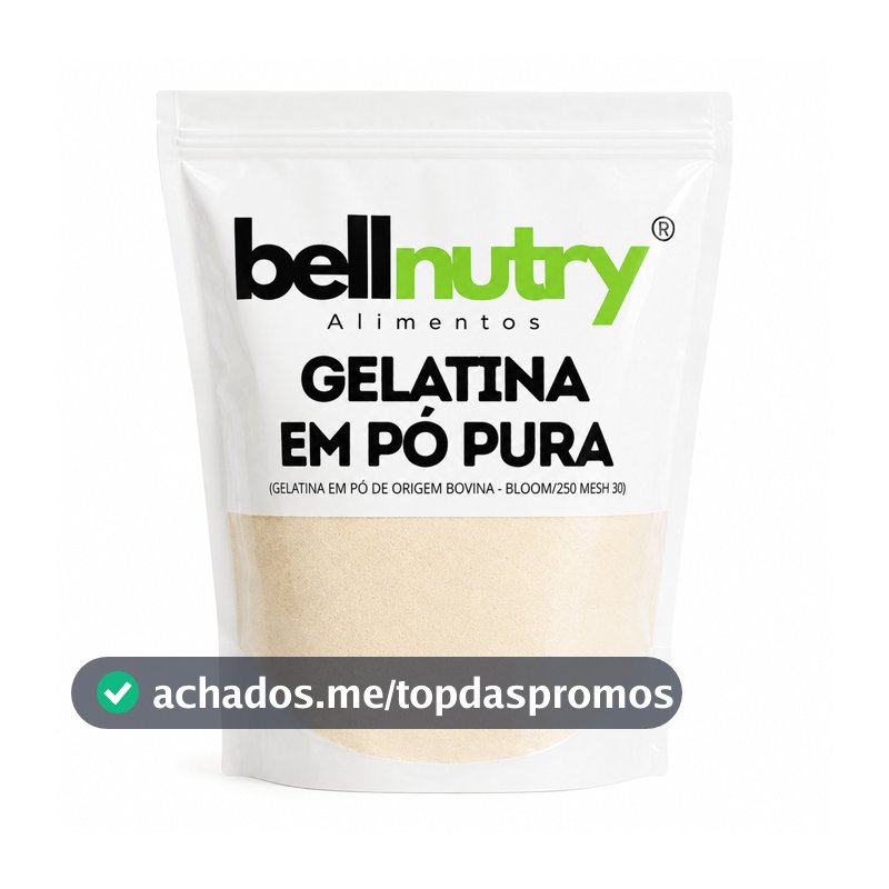 Gelatina Pura Incolor em Pó Sem Sabor 250g – Colágeno Natural Rica em Proteína Bellnutry Alimentos