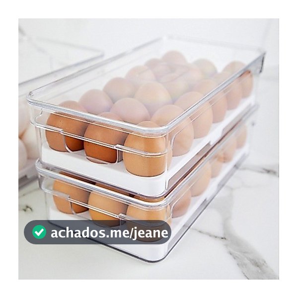 Porta Ovos Organizador De Geladeira Com Tampa Para 18 ovos Cozinha OU